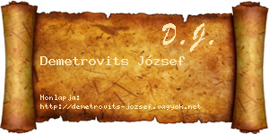 Demetrovits József névjegykártya
