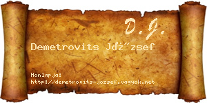 Demetrovits József névjegykártya