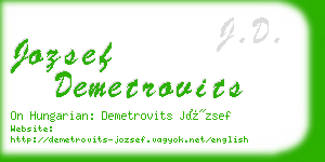 jozsef demetrovits business card